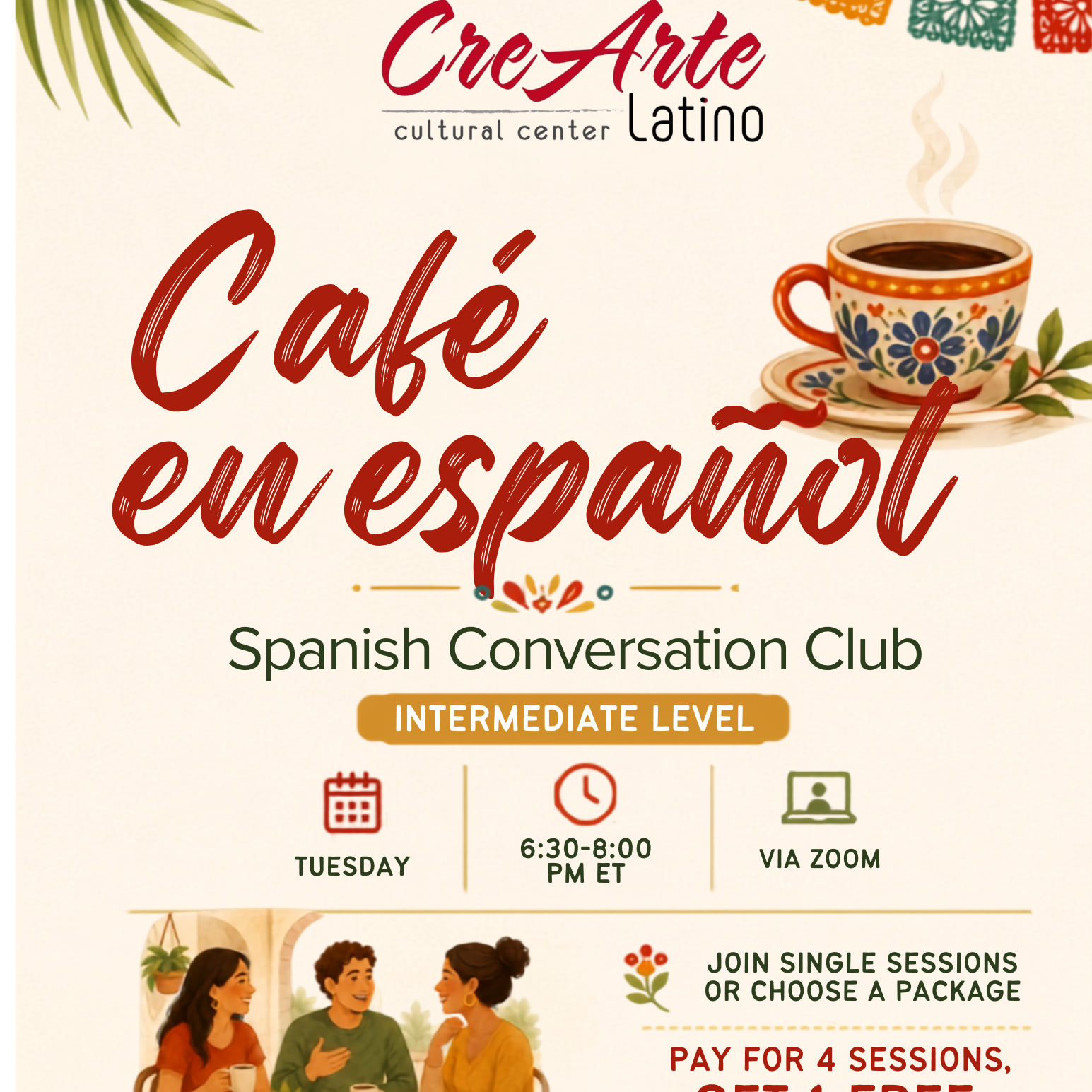 Café en español/ Spanish Conversation Club Intermediate/advanced - logo